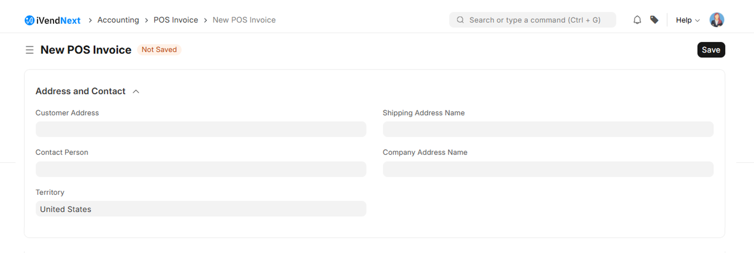 Address and Contact - POS Invoice